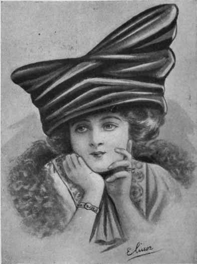 Sketch of finished toque as it should appear when worn