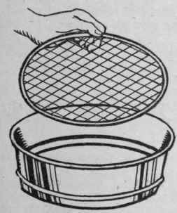A frame sieve with interchangeable bottoms