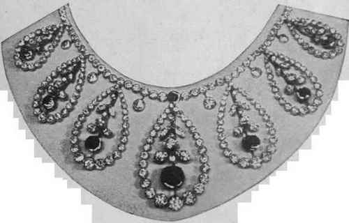 A handsome necklace set with emeralds and diamonds