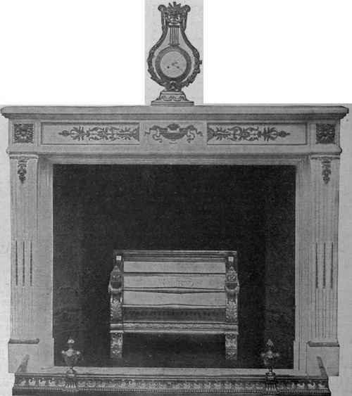 Fig. 1. A very beautiful chimneypiece of the Louis XVI. period. It is of statuary marble decorated with ormolu