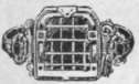 Fig. 10. Another eighteenth century ring. Behind the gold grating of a miniature cell window is seen a ruby heart. On either side are a key and a bolt