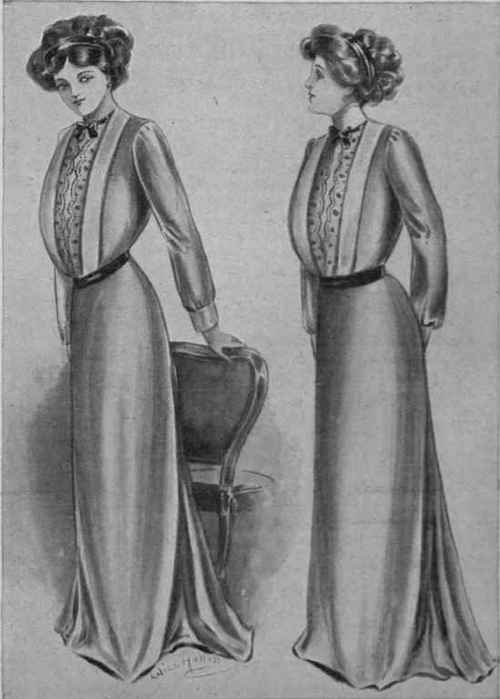 Fig. 6. The graceful and becoming effect produced by raising the waist line at the back and bringing it down in front