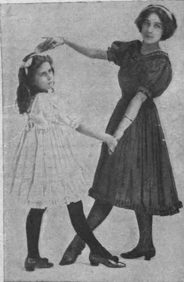Fig. I. The first step. The pupil slides the right foot forward outside her instructor's feet