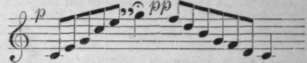 Sopranos up to E flat to B flat Mezzo sopranos, B flat to F up to D flat to A flat Contraltos, A flat to E flat up to B flat to F Rising by semitones