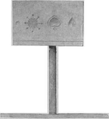 The wooden gauge, by means of which, when the sheet of metal is held close up to its straight edge, the necessity for much pressure to keep the work in place is obviated