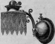 A good type of inverted incan descent burner and shade. Such burners cast no shadows, and may be placed near a ceiling, if desired