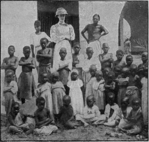 A group of East African school children. The natives of Africa are intensely anxious for education, and are most willing to contribute towards the cost of denominational schools