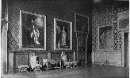 The King's drawing room at Kensington Palace. This beautiful apartment was added by command of King George I. In the