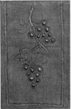 The grape pattern in broderie anglaise