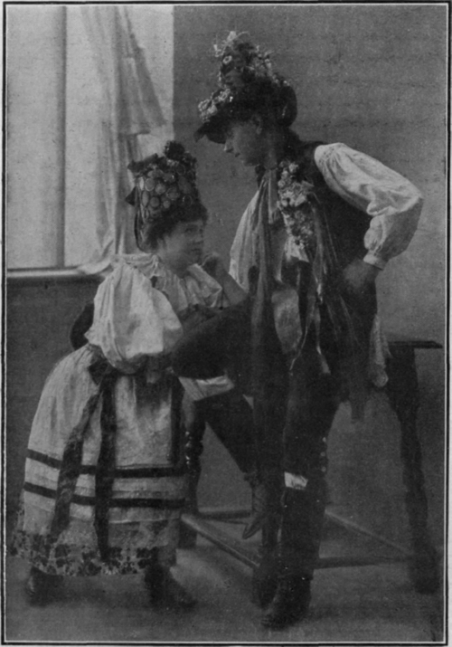 A bridal couple in the elaborate and beautiful costume which still survives in parts of Austria