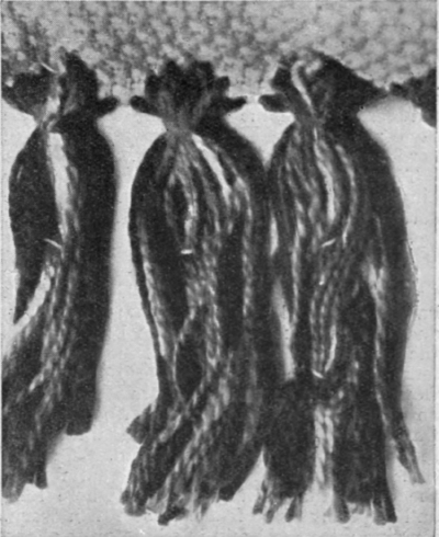 A hand made wool fringe should accompany the wool embroidery on a dress