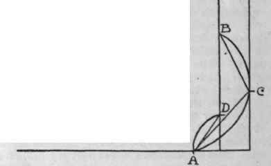 Diagram 4. Draw a curving line from A to C and from A to D