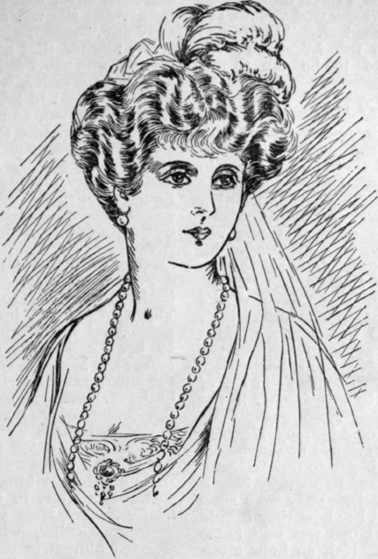 Fig. 3. A coiffure with centre parting and a fringe. This style waving. The hair should be left rather wide in front