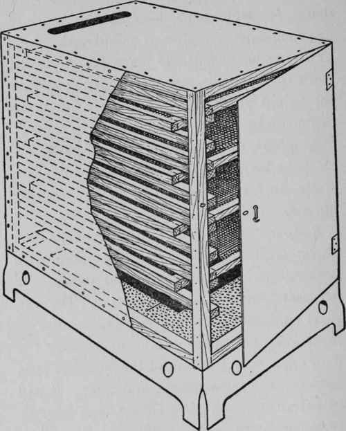 Fig. 14 - A home-made stove drier with removable wire tray or rack. Outside is covered with metal.