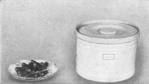 Pickles ready for serving. Crock for keeping