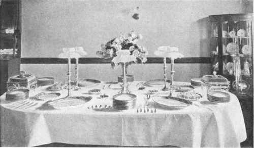 Table laid for Reception.