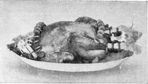 Roast Turkey garnished for serving.