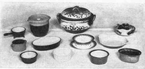 A Group of Dishes for Eggs, Vegetables and Entrees.
