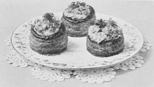 Creamed Chicken in Bread Patties. Page 236.