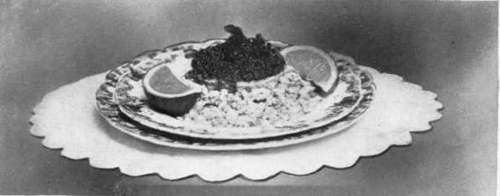 Caviar Toast Garnished With Celery And Lemon