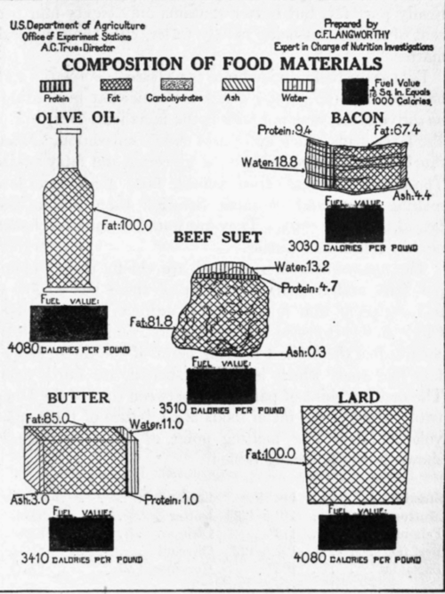 Composition of Foods Containing much Fat