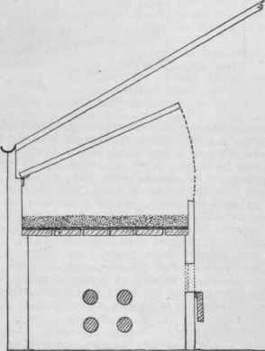 Section of propagating bed. Shows four pipes beneath, the door in the side, and the frame cover.