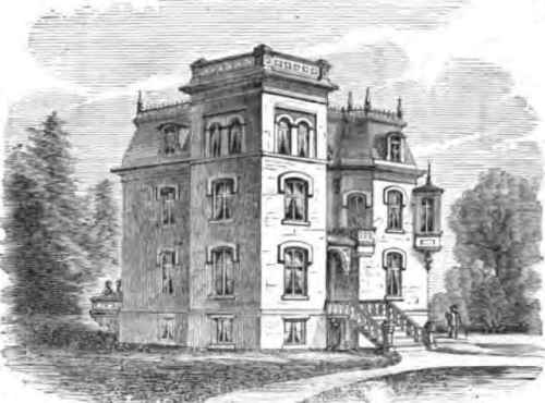 A Suburban Residence   Perspective View,