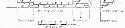 Fig. 123.   Plan for stone garden steps and cheek blocks. When there are a small number of risers it is possible to make the cheek blocks square.   See page 149.