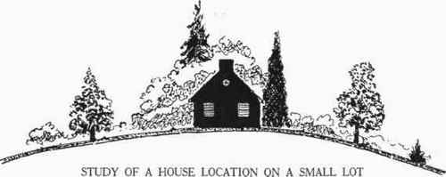 Fig. 15.   The ideal location is one where the ground slopes away from the house on all four sides.   See page 20.