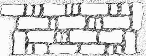 Fig. 45.   Walk of broken flagstones laid with wide mortar joint.   See page 49.