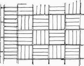 Fig. 51.   The basket pattern of bricks on edge is not so pleasing, as it shows too many mortar lines.   See page 53.