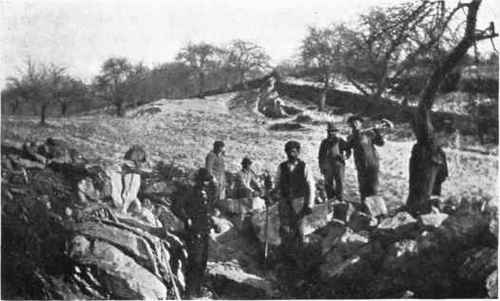 Fig. 57.   Very often the large stone for the base course in the drive may be quarried on the property.   See page 58.