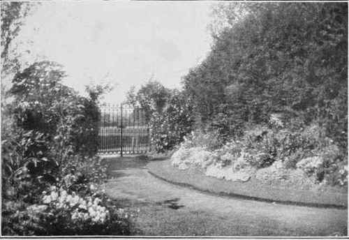 A pretty entrance. Note the curving walk.
