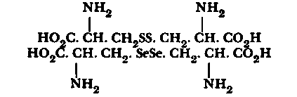 Cystine and seleno cystine formulae