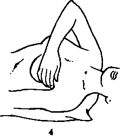 Place the left arm down at the side