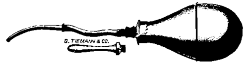 Fig. 455. Politzer's Rubber Bag for Blowing Air into the Nostril.