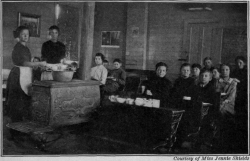 Fig. 17.   Cocoa is easy to prepare for the school luncheon.