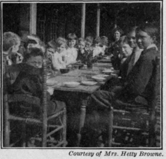 Fig. 3.   The boys and girls of Pleasant Valley have a luncheon club and make lunch a feature of the day.