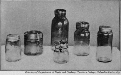 Fig. 47.   Pint jars as well as quart jars, and jars with large mouths, are convenient for canning.
