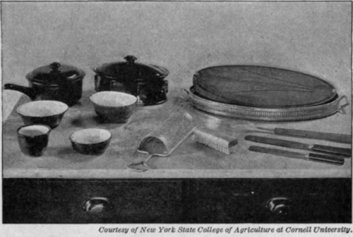 Fig. 64.   Utensils in which foods may be both cooked and served.