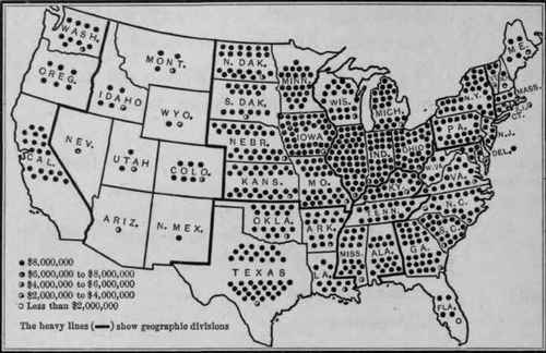 CROPS AND LAND DISTRIBUTION UNITED STATES IN 1909 1910. VALUE OF ALL CROPS IN 1909 CROPS; BY STATES.