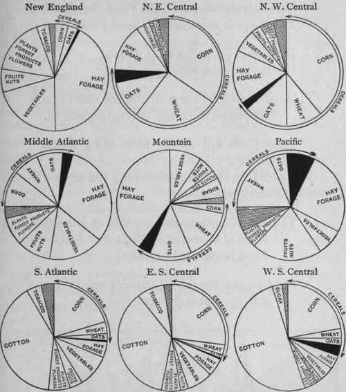 U.S.A   1909. DISTRIBUTION OF ALL CROPS.