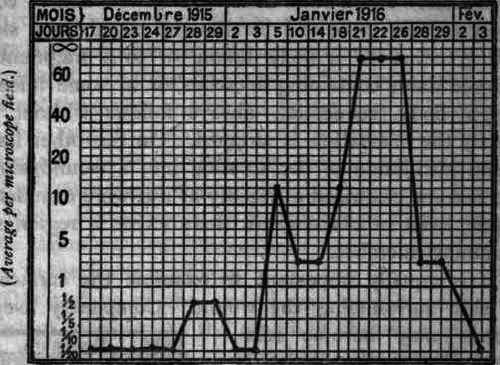 Fig. 79. Curve showing a prolonged reinfection of cutaneous origin.