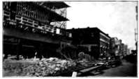 A Sidewalk Shed which Collapsed from Overloading.
