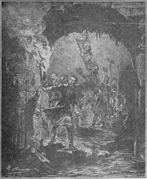 Fig. 57. Bruneseau visiting the old Paris sewers.