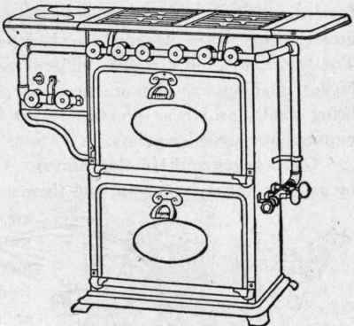Fig. 124. Gas Range for Family Use, with Ovens and