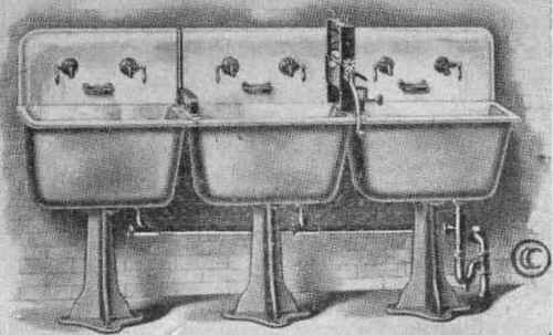 Fig. 35. Porcelain Enameled lron Laundry Trays with Fittings Complete Courtesy of Crane Company, Chicago