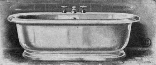 Fig. 5. Enameled Iron Bathtub with Four Inch Roll Rim. Fixtures Located
