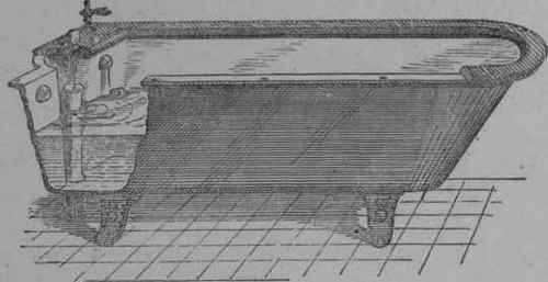 Fig. 53.   Improved Enameled Iron Plunge Bath tub.