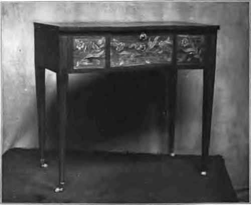 FRENCH MARQUETRY TABLE, LOUIS XVI PERIOD.